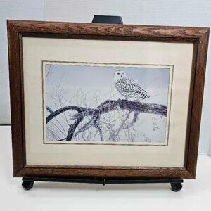 Framed Robert Bateman "Fallen Willow - Snowy Owl" Print